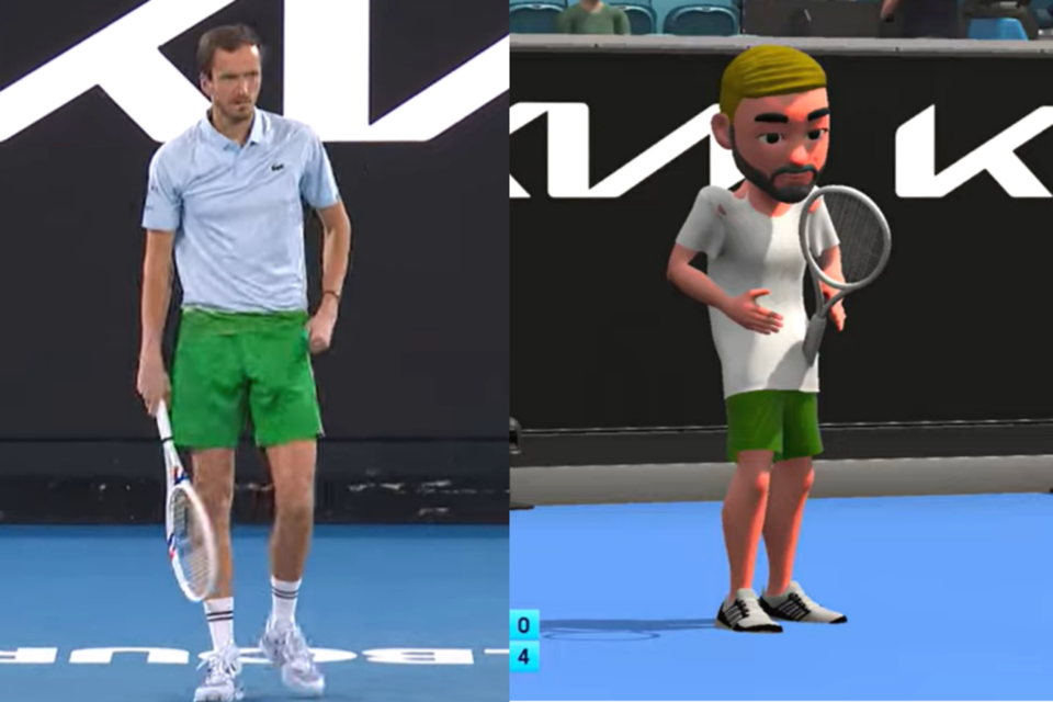 호주오픈 테니스 경기가 닌텐도 '위' 컨셉으로 중계되고 있는 모습. (사진=Australian Open TV)