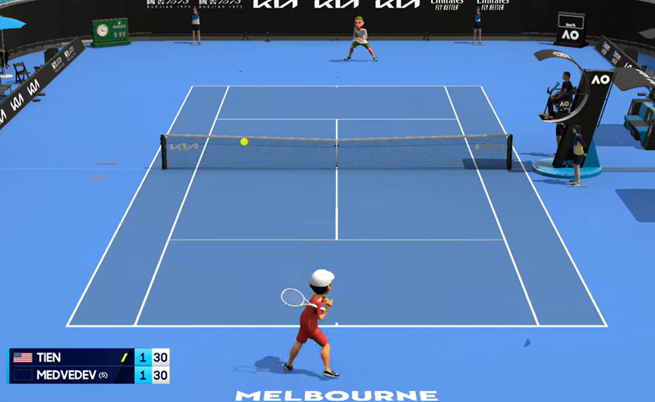 호주오픈 테니스 경기가 닌텐도 '위' 컨셉으로 중계되고 있는 모습. (사진=Australian Open TV)