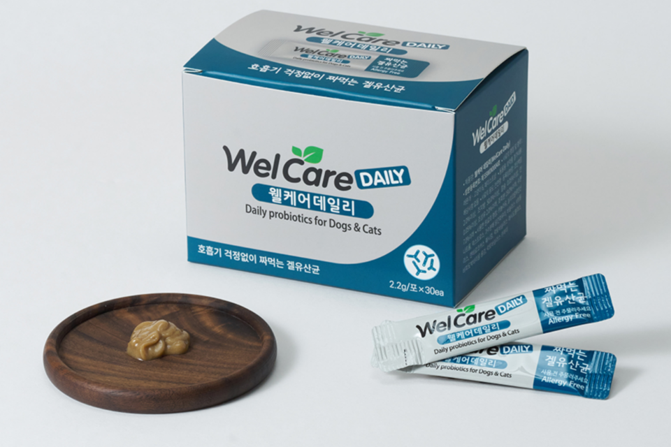 웰케어데일리 패키지와 실제 제형. (사진=벨벳케어)