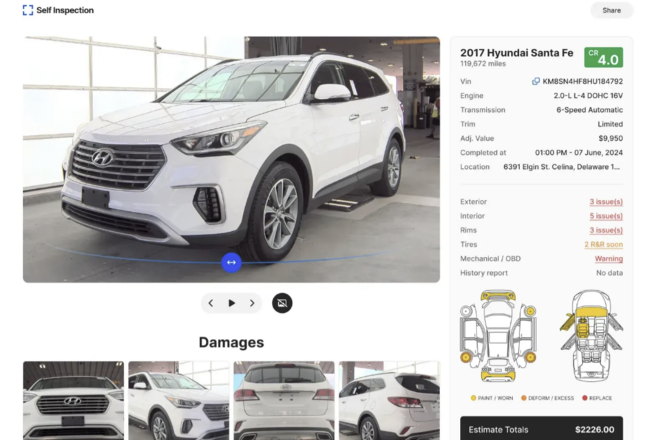 셀프 인스펙션이 사용자들에게 제공하는 차량 점검 결과. (사진=셀프 인스펙션)