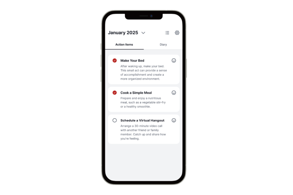 일기 기록과 감정 분석 화면. (사진=닥터프레소)