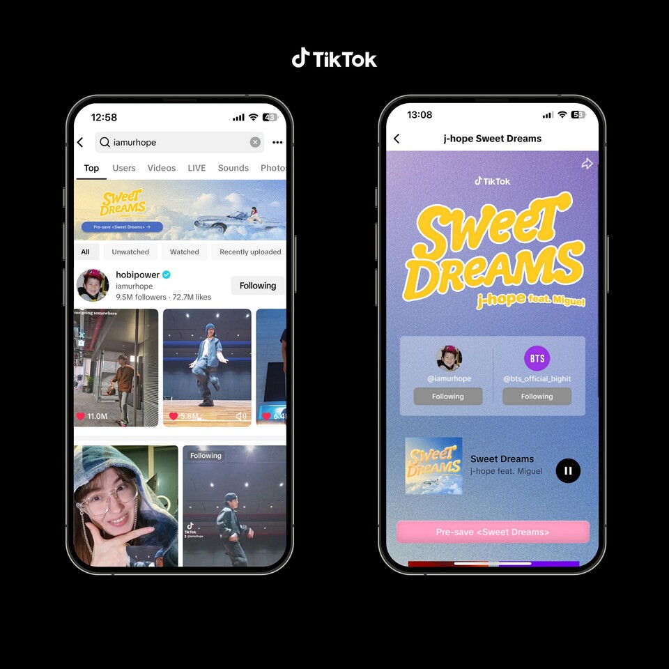 ﻿틱톡에서 제공되는 제이홉의 디지털 싱글 특별 페이지. (사진=틱톡코리아)