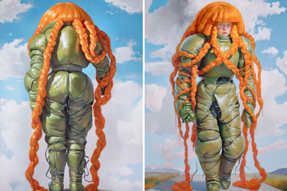 이번 AI 예술품 경매에 출품된 홀리 헐든과 매트 드라이허스트의 작품 '임베딩 연구 1&2'. (사진=크리스티)