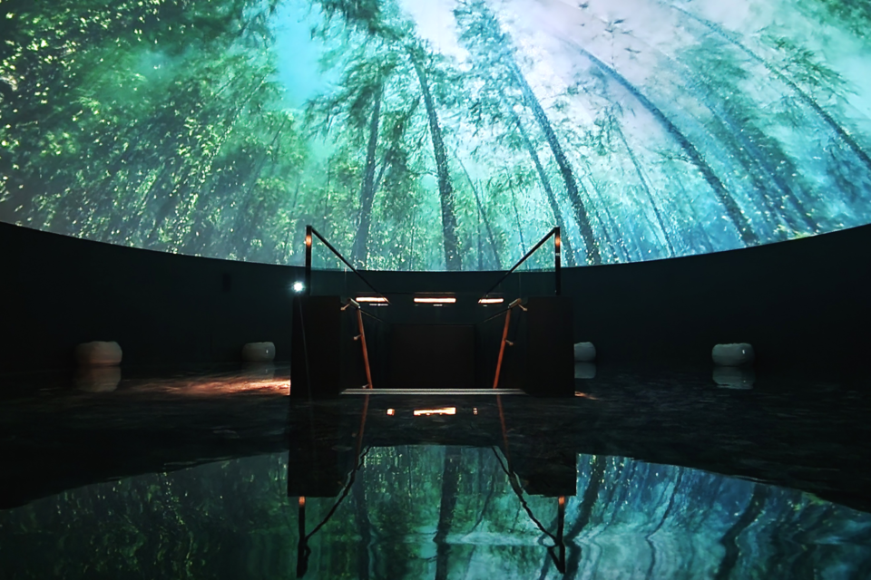 죽녹원 아트센터 “Take root in the sky” 콘텐츠 전시 전경. (사진=전남정보문화산업진흥원)