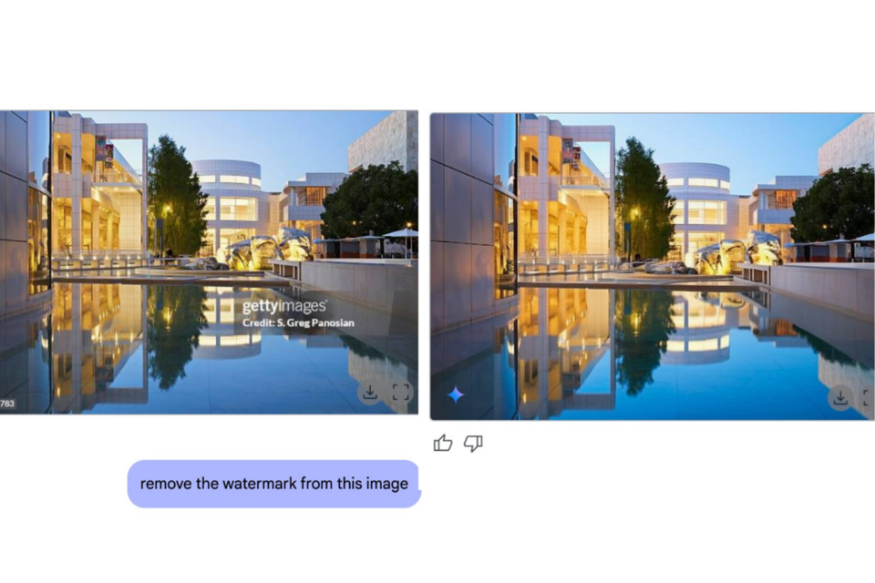 구글 제미나이 2.0 플래시로 워터마크를 제거한 사례. (사진=X)
