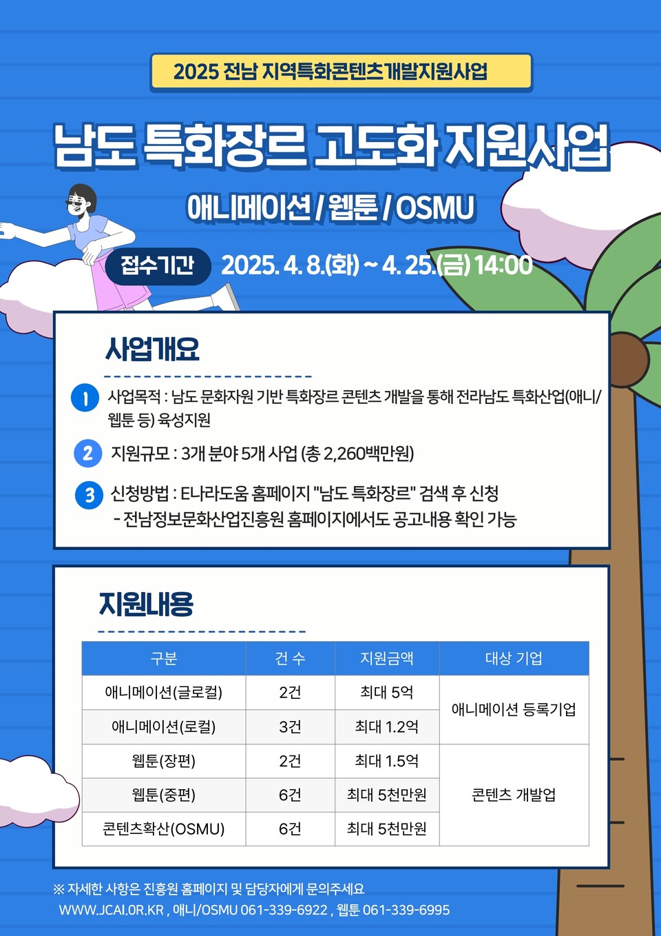 남도 특화장르 고도화 지원사업 포스터. (사진=전남정보문화산업진흥원)