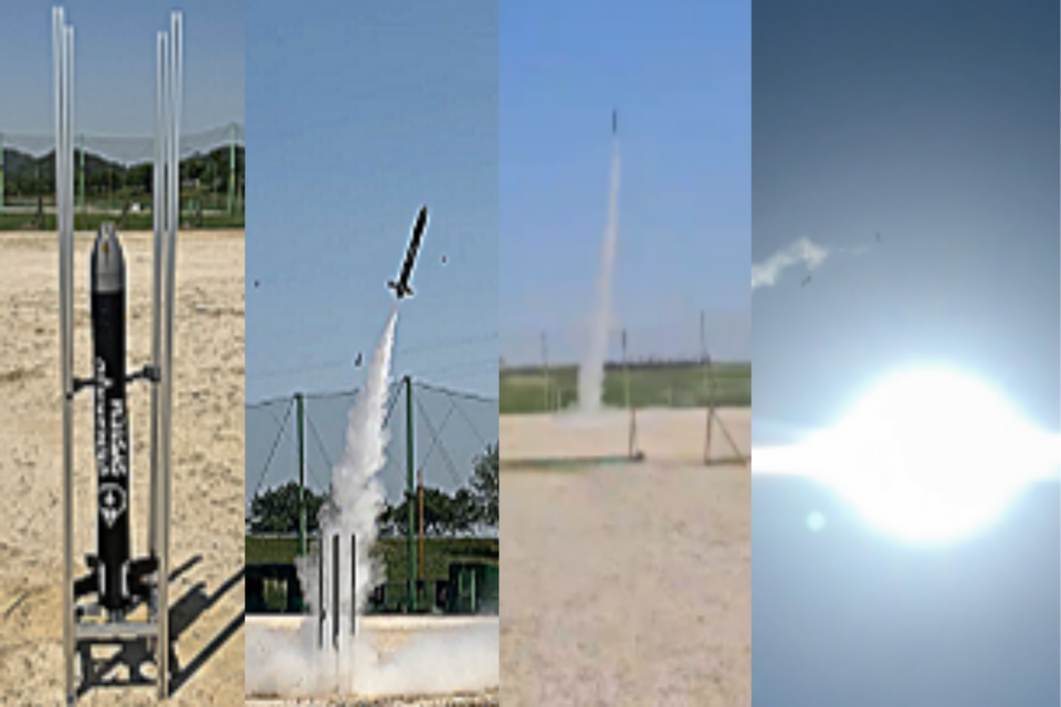 ﻿실외 로켓 발사 실험. (사진=언맨드시스템)