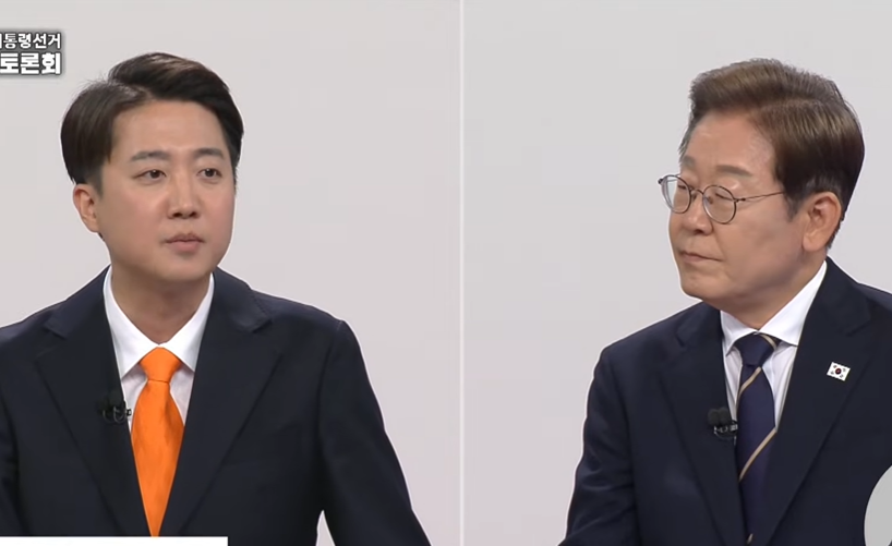 이준석 개혁신당 대선 후보(왼쪽)와 이재명 더불어민주당 후보. (사진=MBC 뉴스 유튜브)