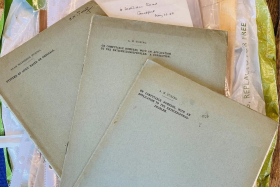 앨런 튜링의 논문. (사진=Rare Book Auctions)