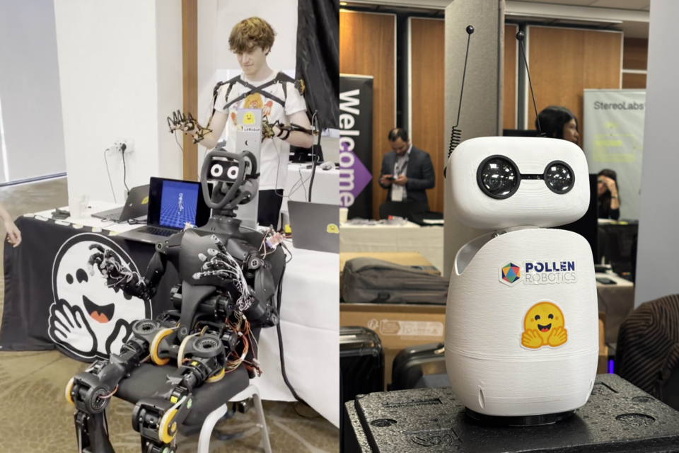 허깅페이스가 공개한 휴머노이드 로봇 호프JR과 리치 미니. (사진=허깅페이스)