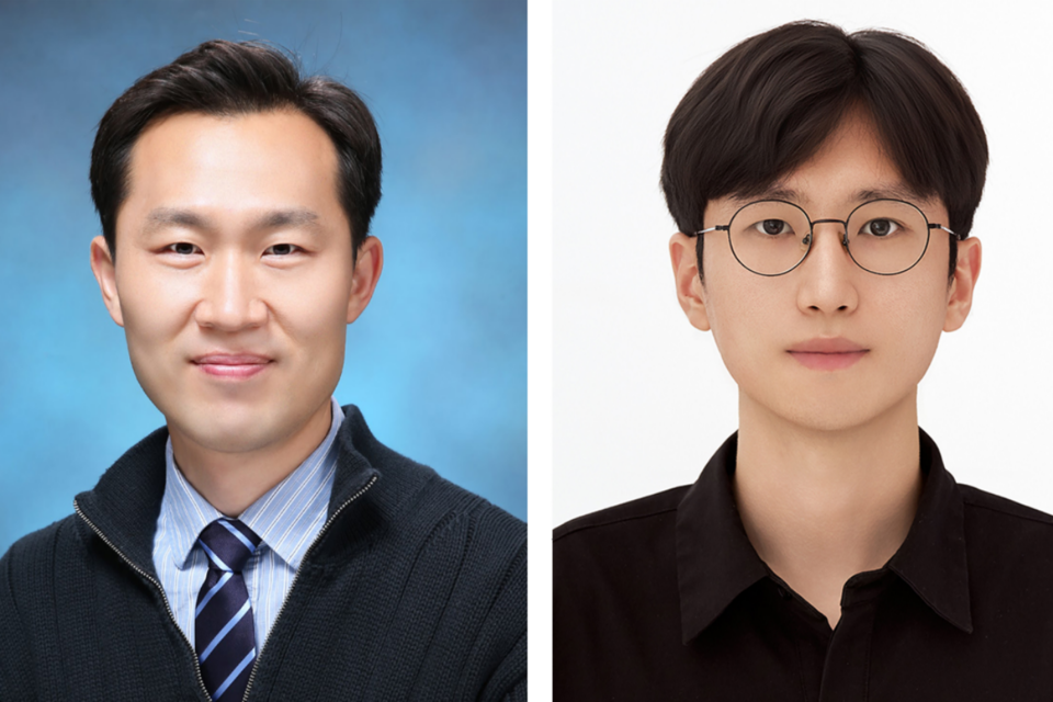 왼쪽부터 화학과 서준혁 교수, 이원중 석박통합과정 학생. (사진=지스트)