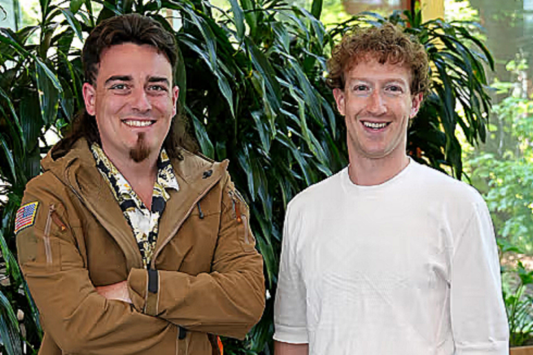 안두릴 창업자 팔머 럭키와 마크 저커버그 메타 CEO. (사진=안두릴)