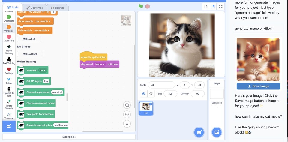 스크래치로 작동하는 AI 코파일럿. (사진=스테파니아 드루가 개인 홈페이지)