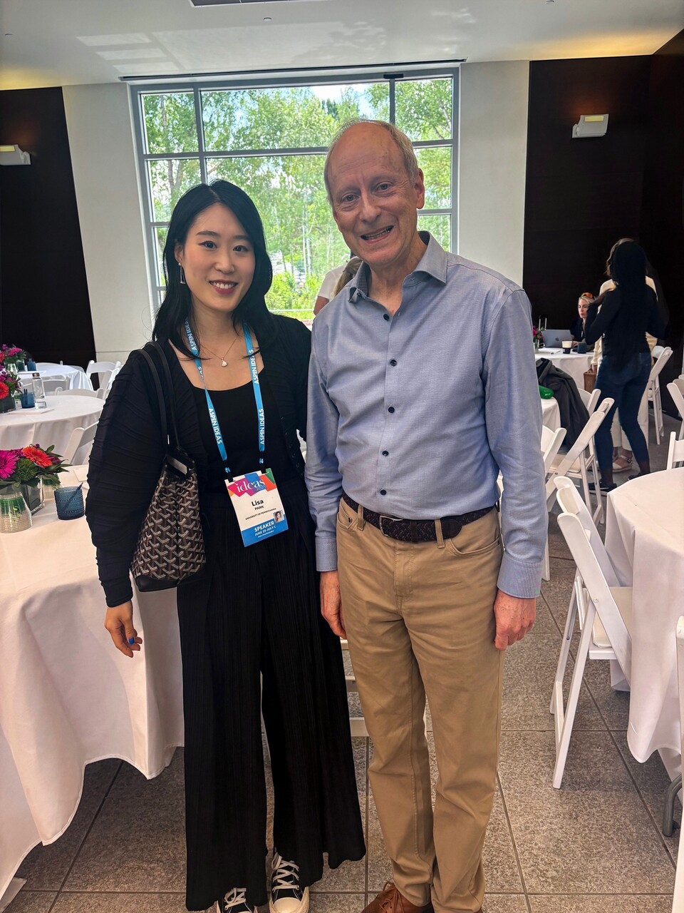 리사박 교수와 마이클 샌델 교수. (사진=Lisa Park, Aspen Institute)