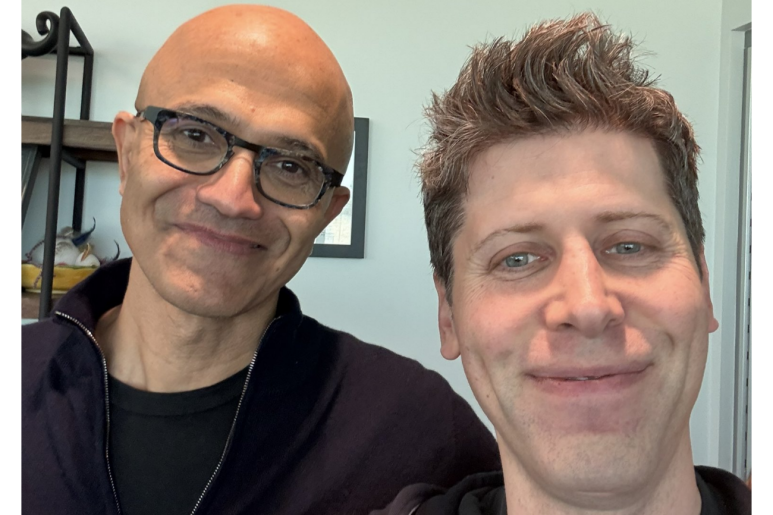 사티아 나델라 MS CEO와 샘 알트만 오픈AI CEO. (사진=알트만 X)