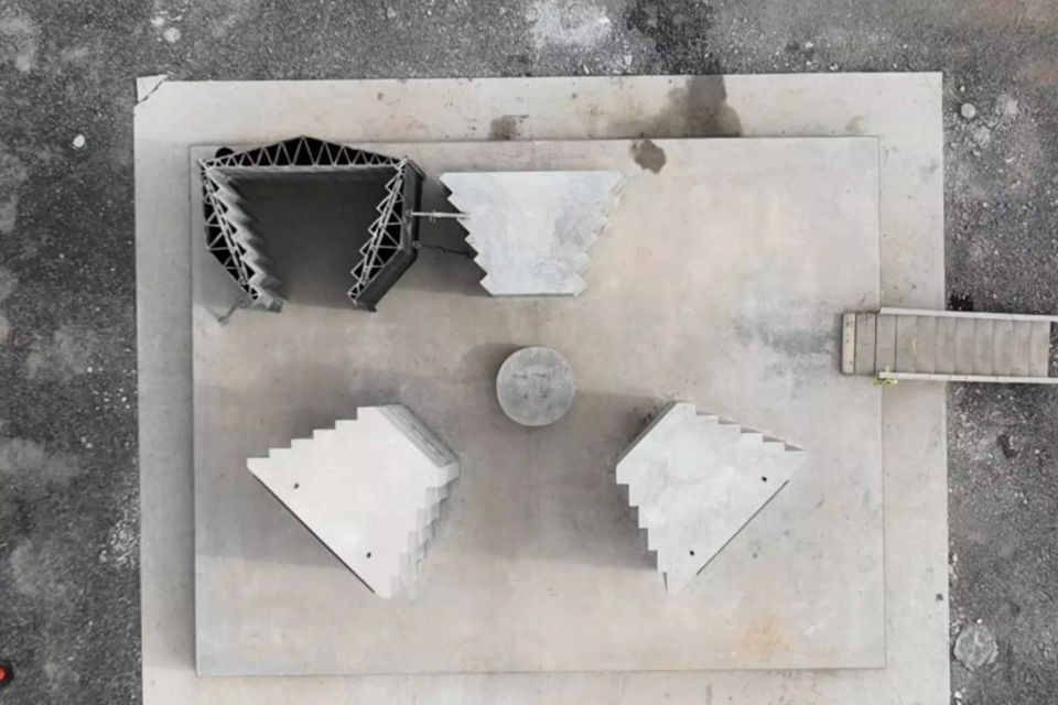 오크리지 국립연구소와 카이로스 파워가 개발 중인 3D 프린팅 폴리머 거푸집으로 올린 시험 건물. (사진=오크리지 국립연구소)