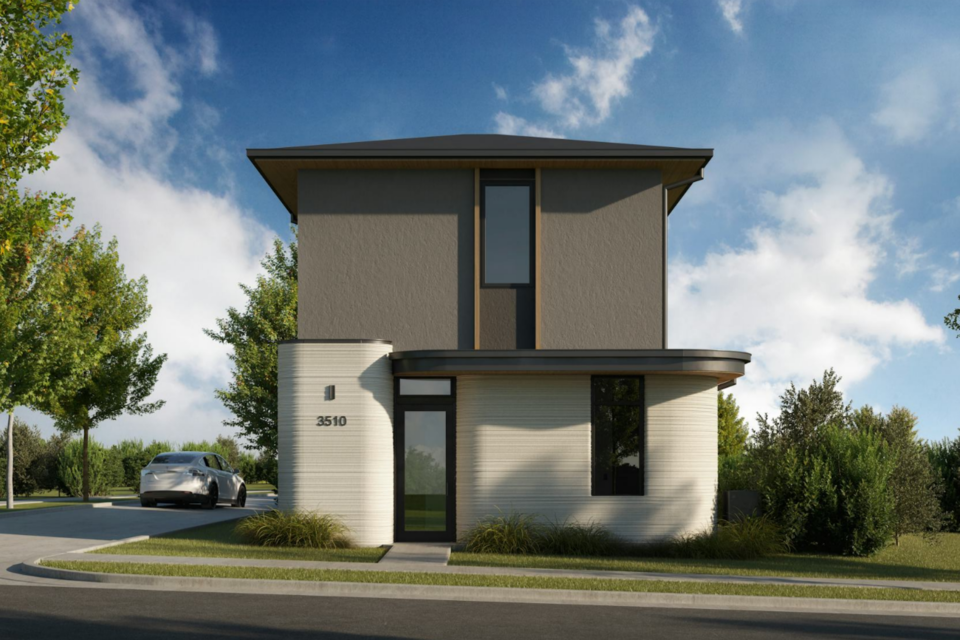 오스틴시 뮬러 지역에 건축 중인 저가형 3D 프린팅 주택. (사진=아이콘)