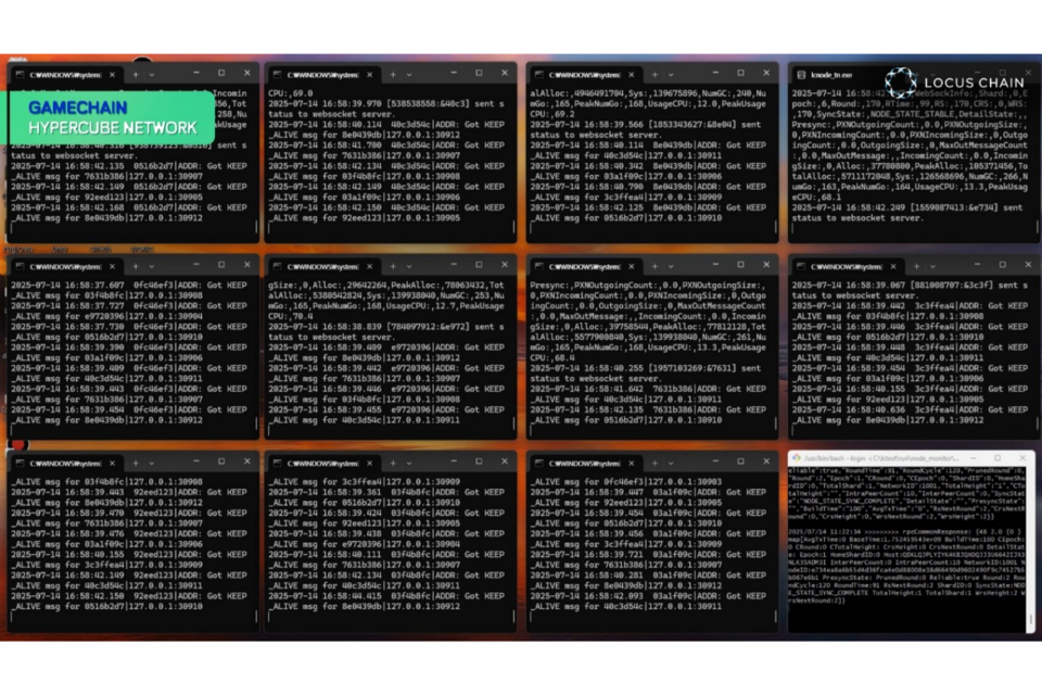 로커스 게임체인 구동중인 로커스체인 노드. (사진=로커스 게임체인)