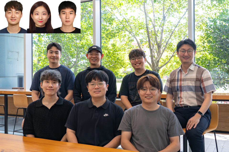 상단 왼쪽부터 백승혁 박사(한국기계연구원)·GIST AI융합학과 노희선 박사과정·이영진 석사과정. 뒷줄 왼쪽부터 시계 방향으로 GIST AI융합학과 박사과정 이건협·노상준·이상범·이규빈 교수·박사과정 강래영·이주순·김강민. (사진=GIST)
