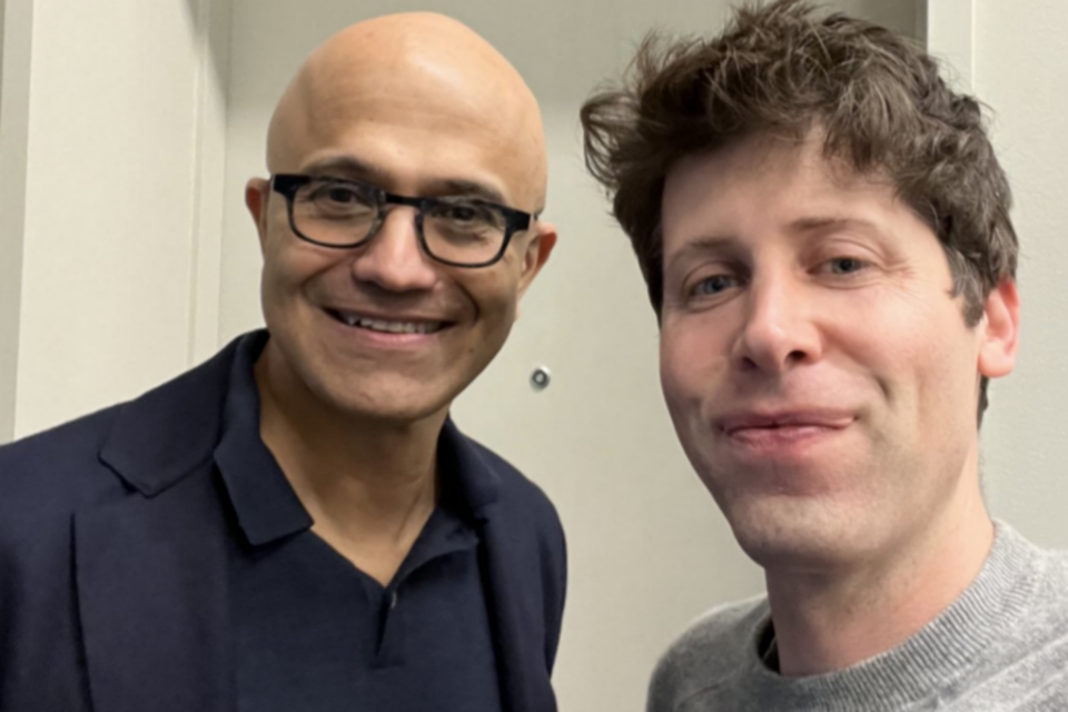 사티아 나델라 MS CEO와 샘 알트만 오픈AI CEO. (사진=알트만 X)